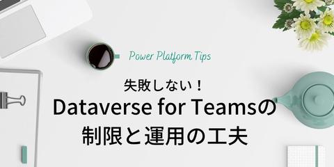 失敗しない！Dataverse for Teams の制限と運用の工夫