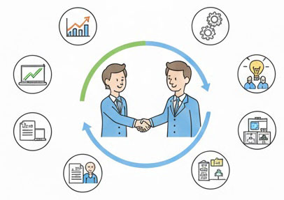 私たちが提供しているメニューの様子イラスト